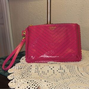 Victoria's Secret Shiny Pink Wristlet Clutch